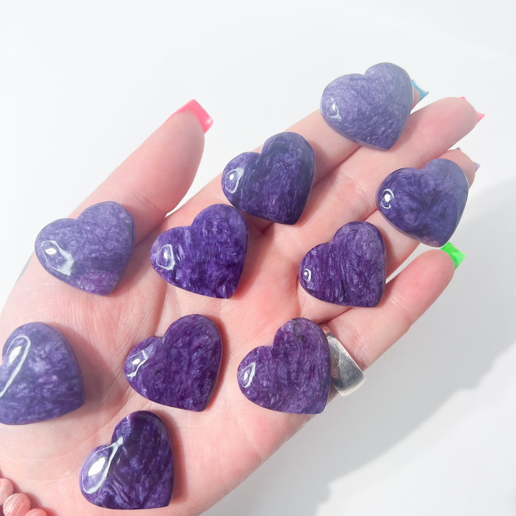 Charoite • Heart Carving • 1pc