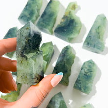 Load image into Gallery viewer, Prehnite • Tower • halfpolished • 1pc

