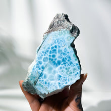 Load image into Gallery viewer, Larimar • 5A grade XL Larimar Freeform • front polished • 946g
