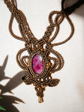 Load image into Gallery viewer, Ruby • Crystal Macrame Necklace /Choker
