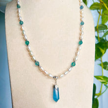 Load image into Gallery viewer, Blue Fluorite x Pearl • Crystal Necklace
