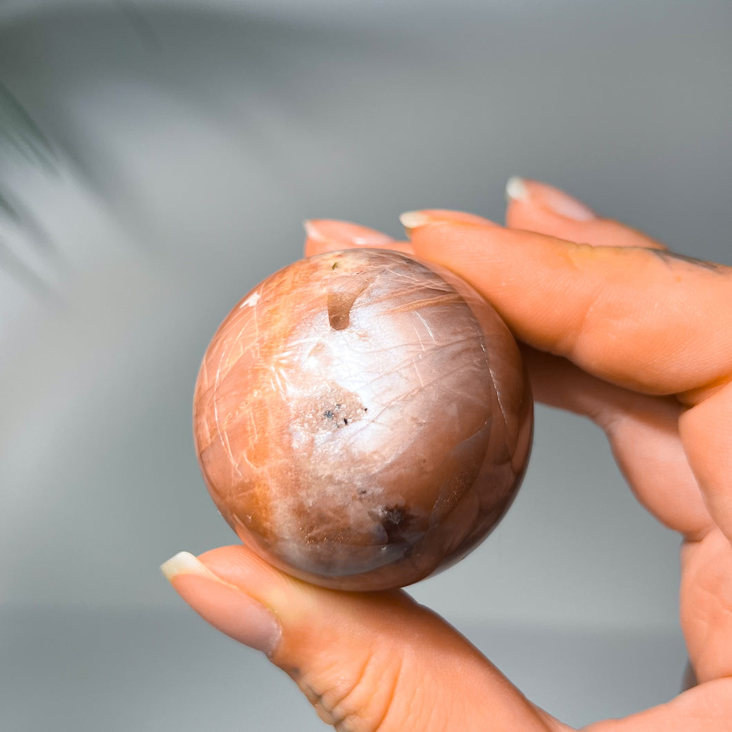Peach Moonstone & Sunstone • Sphere • S58